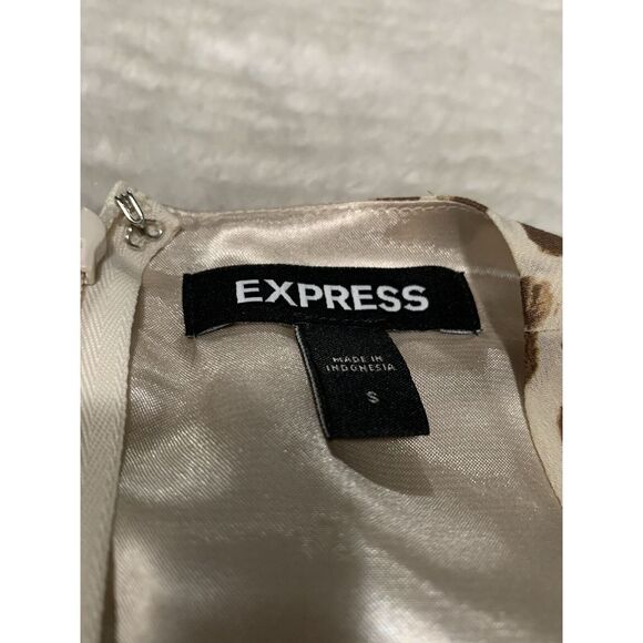 Express Leopard Ruched Ruffle Dress Size Small NWT - Picture 3 of 8